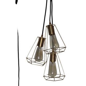 Gold tone wire Edison light fixture